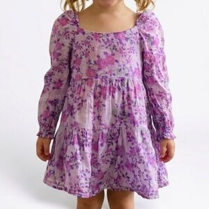 Bardot Junior Dress Kids Size 7 Purple Pink Floral Print